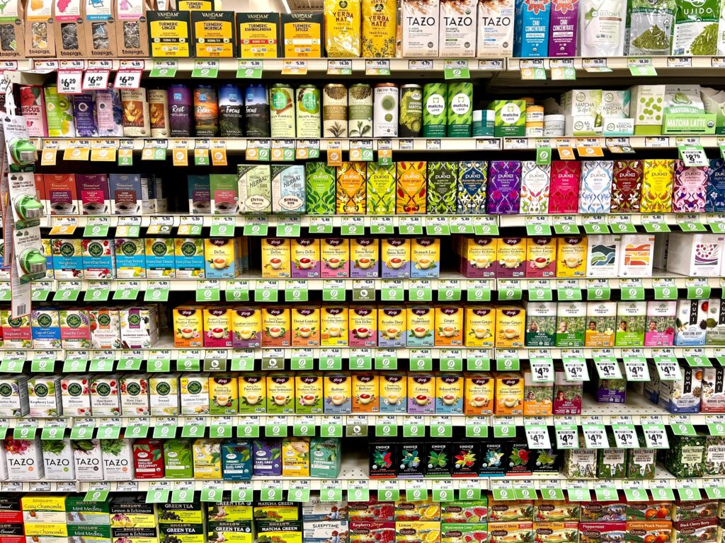 thee merken in de supermarkt